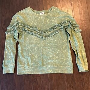 Bibi green distressed top
Size M